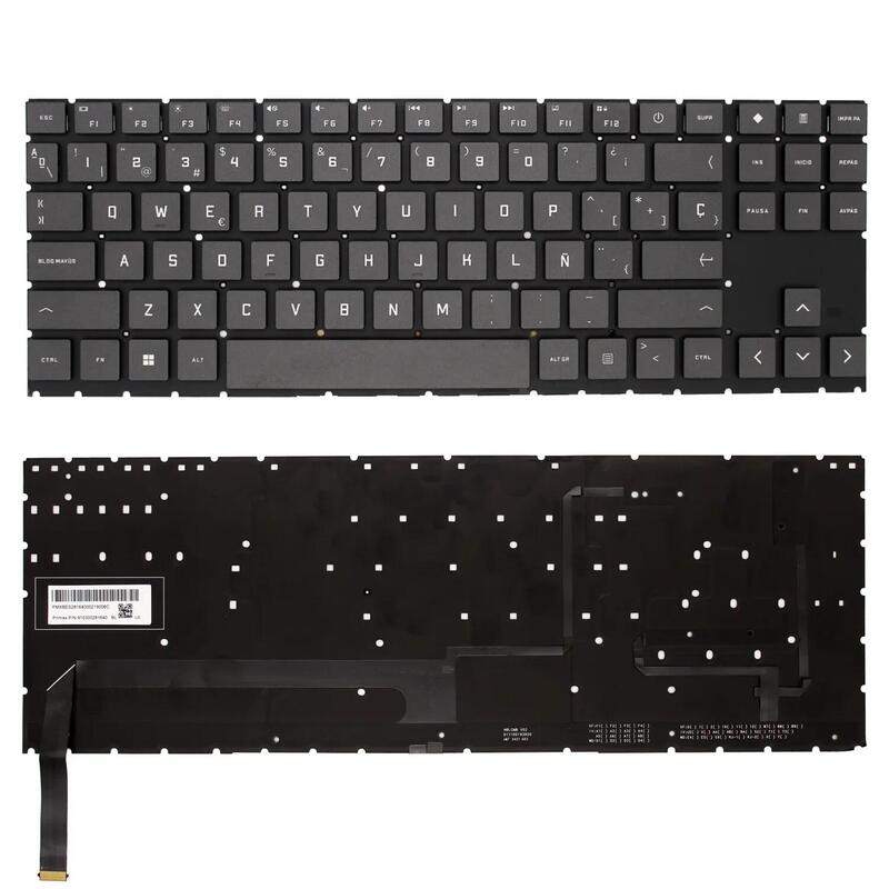 Teclado Para Portátil Hp Omen 15 Ek 15 Ec 15 En 16 B Series V193446cs1 Negro Con Fleje Ancho