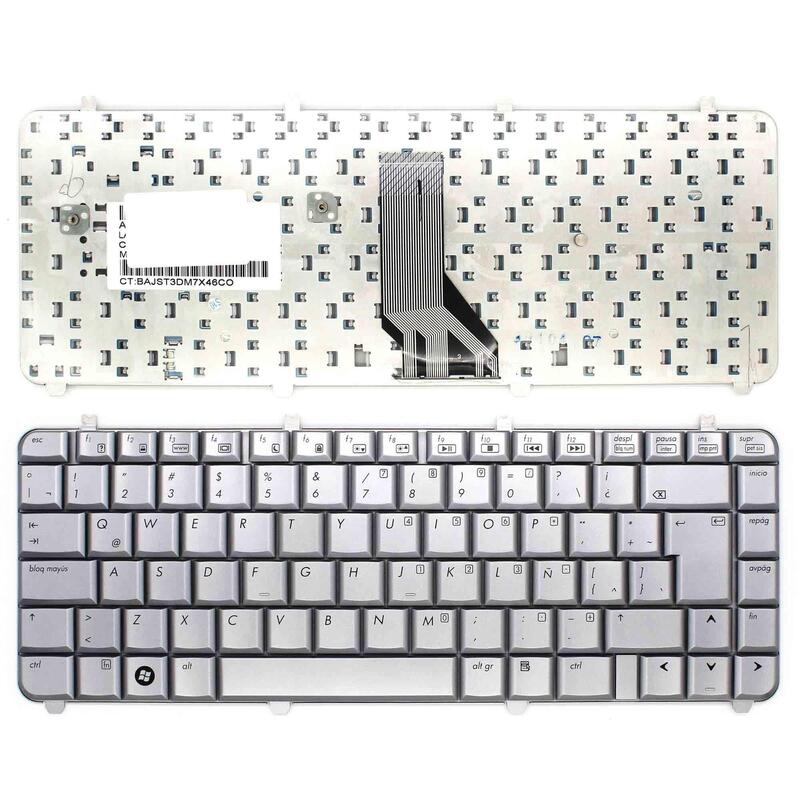 Teclado Para Portátil Hp Pavilion Dv5t Dv5 1000 Plateado Latino