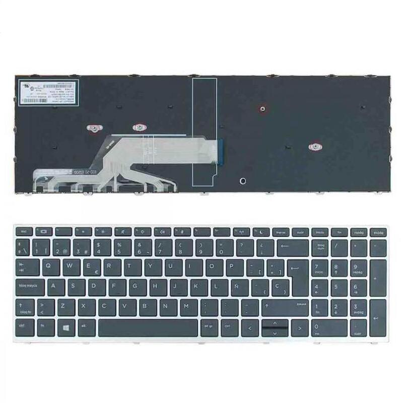 Teclado Para Portátil Hp Probook 450 G5 455 G5 470 G5 Negro Con Marco Plata