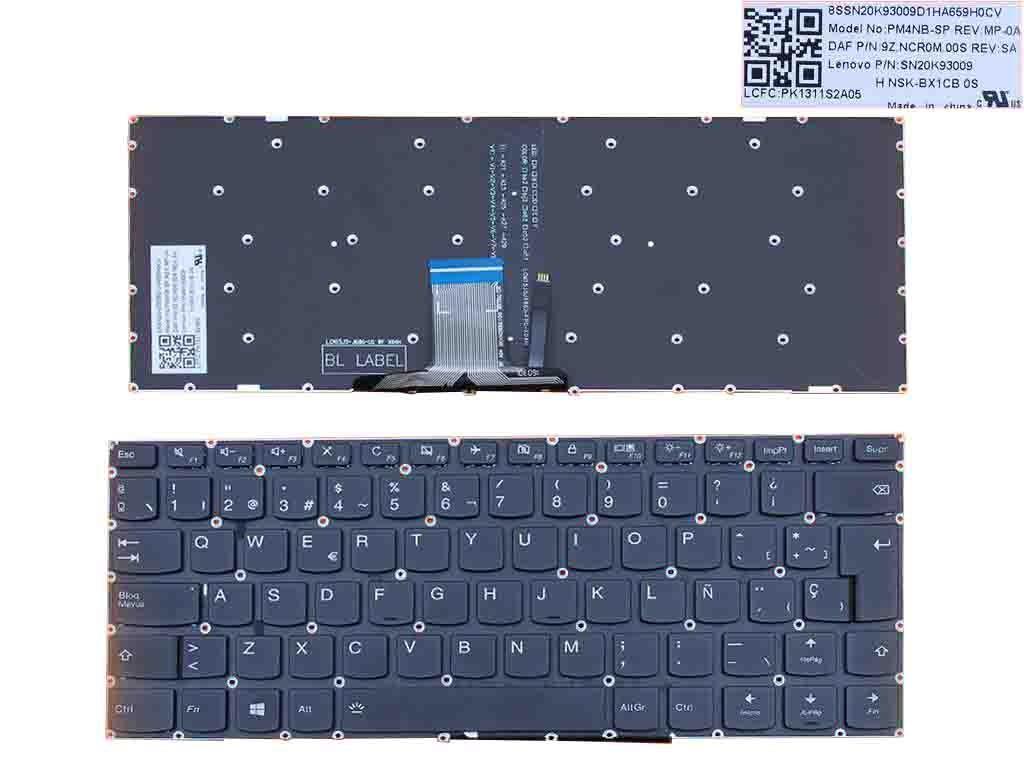 Teclado Retroiluminado Para Portátil Lenovo Ideapad 310S-14 310S-14Isk 510S-14Ikb 710S-14
