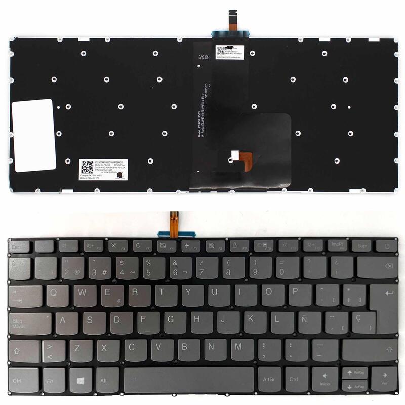 Teclado Para Portátil Lenovo Ideapad 320 14isk 320s 14ikb 320s 14ikbr Gris Retroiluminado