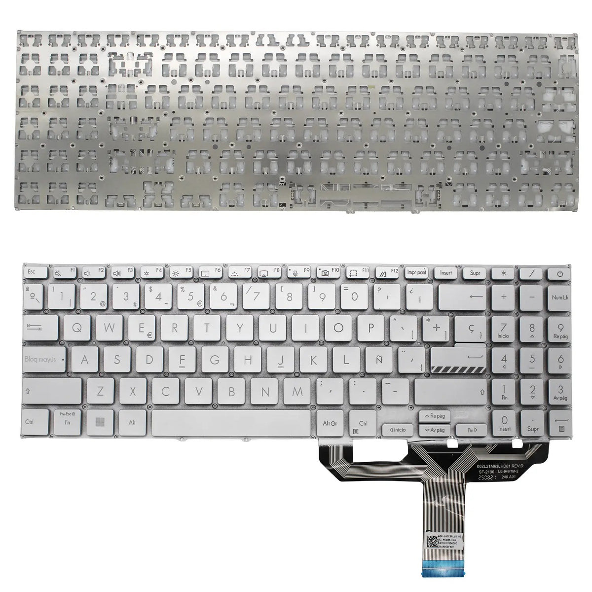 Teclado Plateado Para Portátil Asus X1502 X1503 X1504 | 90Nb0Zb1-R30Us0