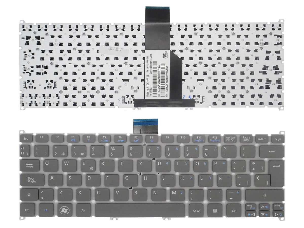 Teclado Para Portátil Acer Aspire S3 S5 V5-121 One 756 Travelmate B1 Gris