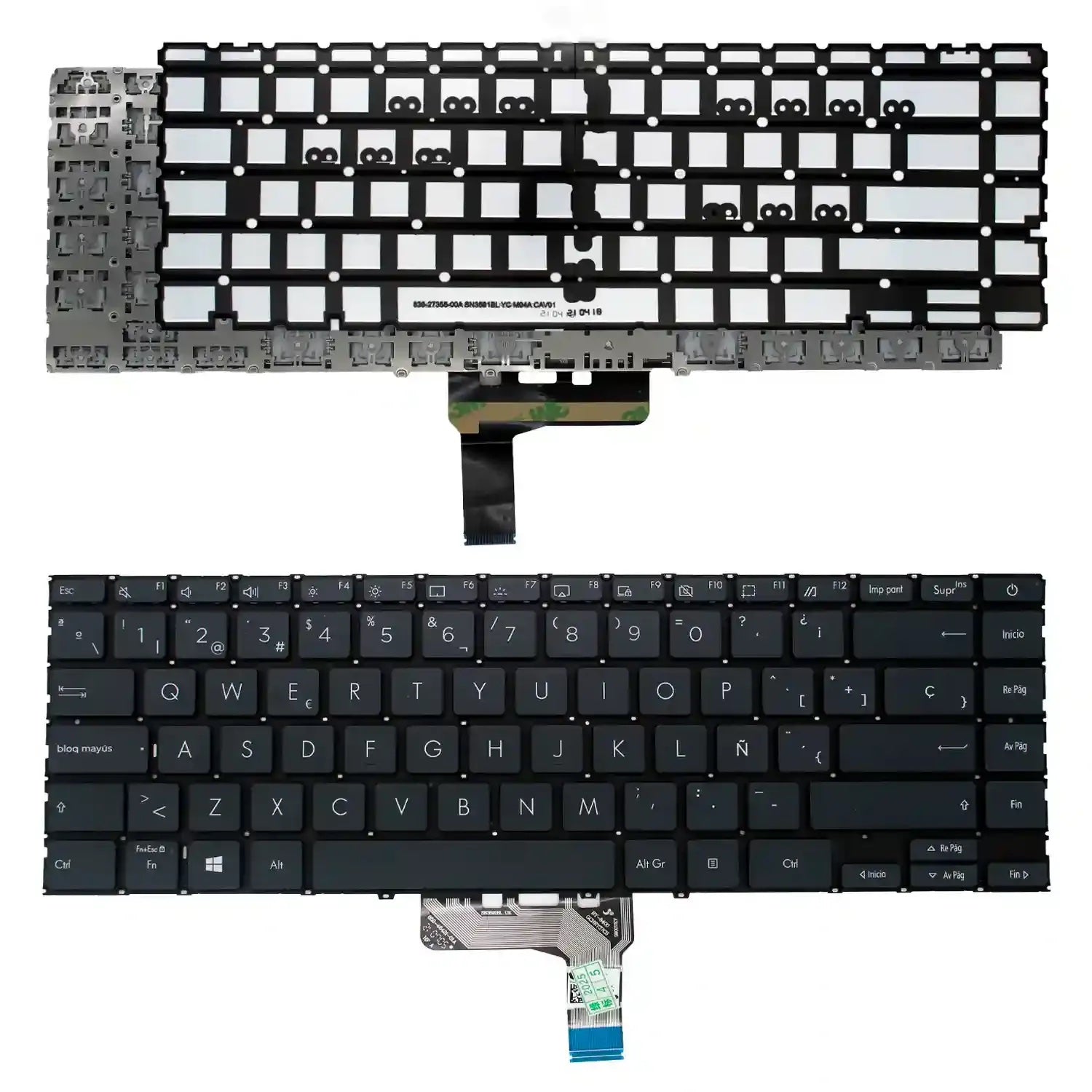 Teclado Para Portátil Asus Zenbook 14 Ux425Ua Negro Retroiluminado