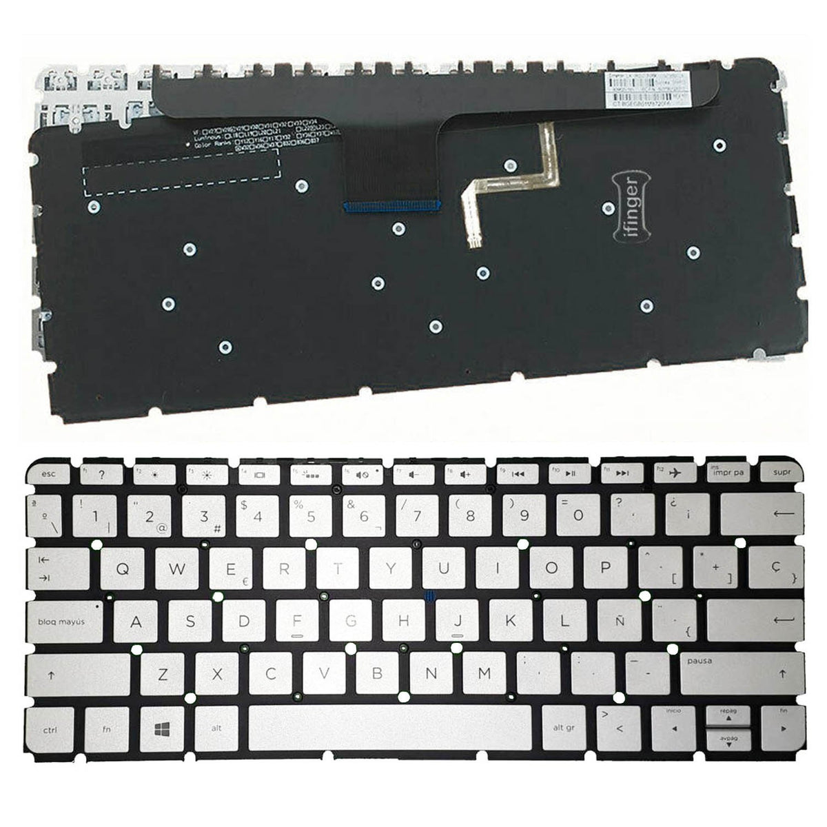 Teclado Para Portátil Hp Envy 13-Ab008Ur 13-Ab009Na 13-Ab009Ns Plata