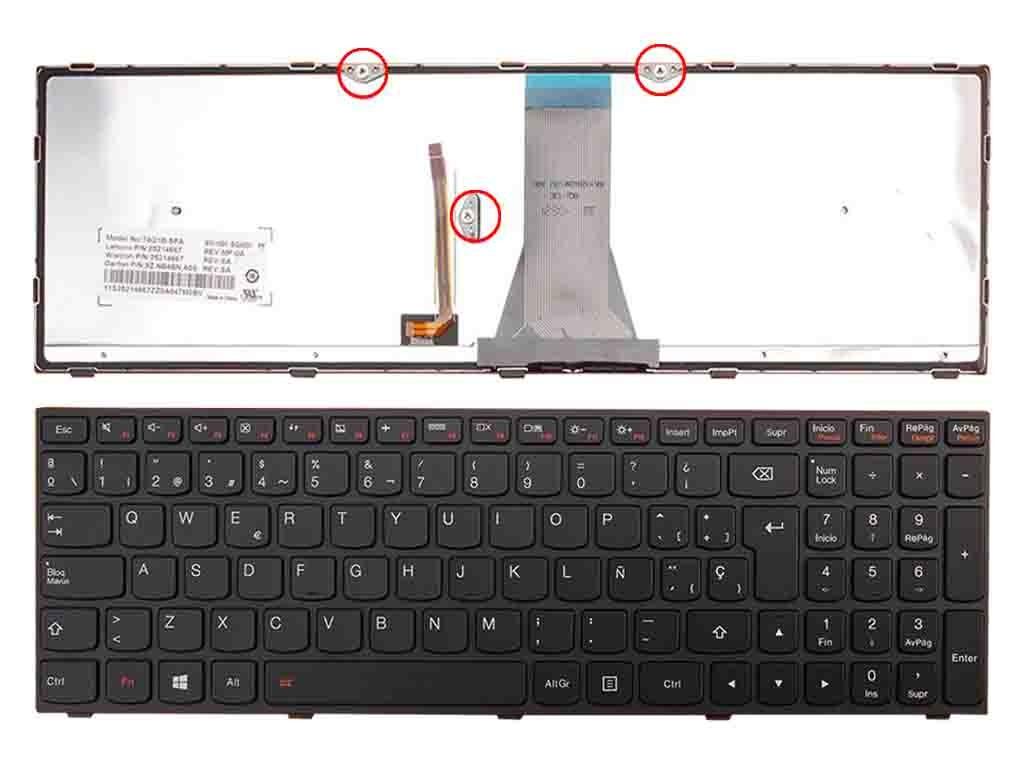 Teclado Retroiluminado Para Portátil Lenovo G50-70 Negro
