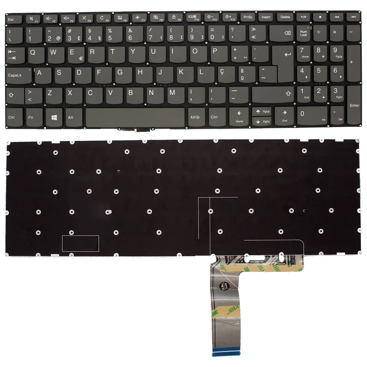 Teclado Para Portátil Lenovo Ideapad 320-15Abr Sin Botón Encendido Portugués