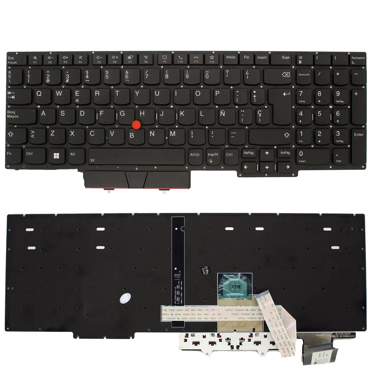 Teclado Retroiluminado Para Portátil Lenovo Thinkpad E15 2020 Negro