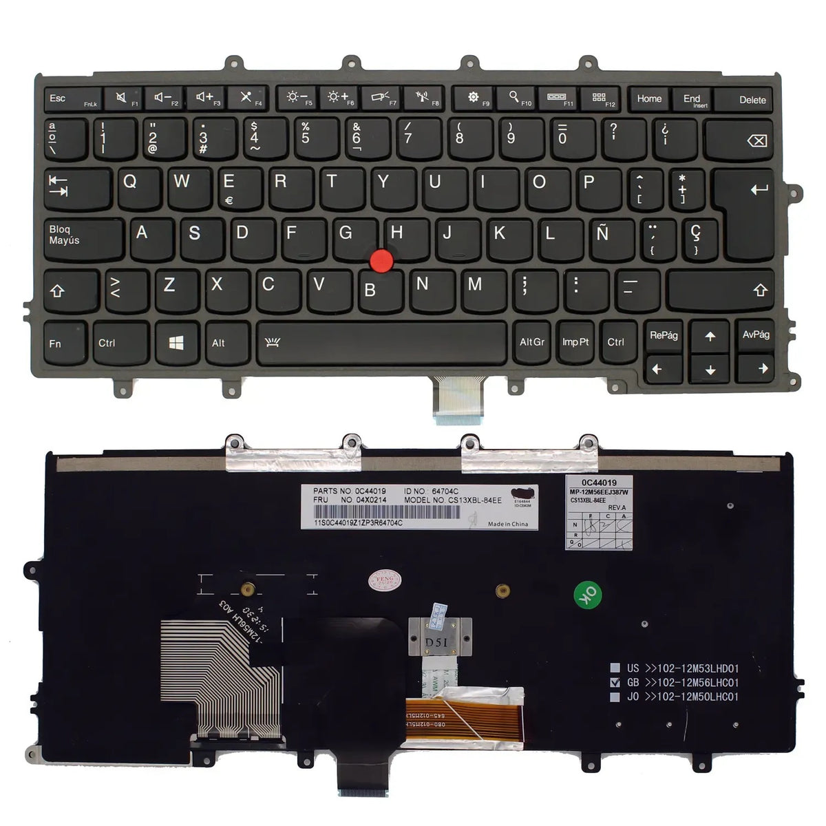 Teclado Retroiluminado Para Portátil Lenovo Thinkpad X270 01En596 Negro