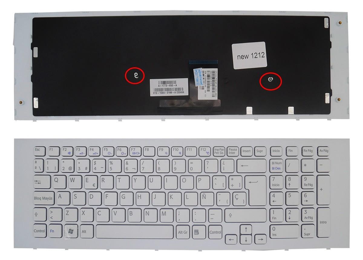 Teclado Para Portátil Sony Vaio Vpc-Ej Series Con Marco Blanco