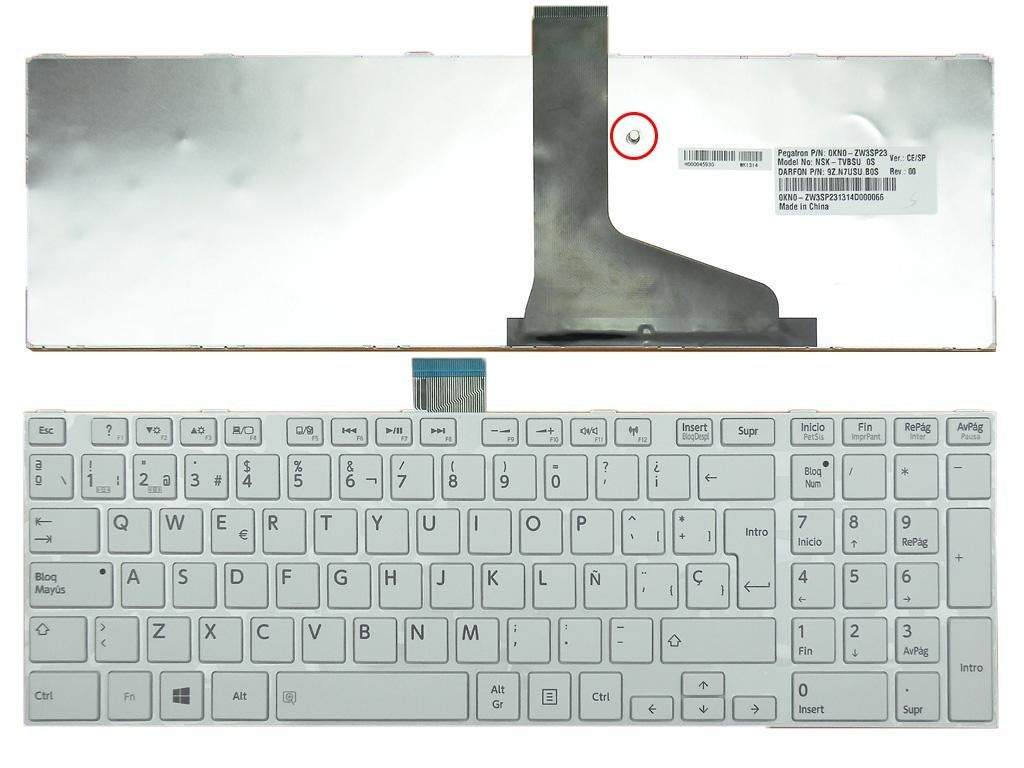 Teclado Para Portatil Toshiba Satellite L850, L950 C855 Pscbye-04500Rit Blanco
