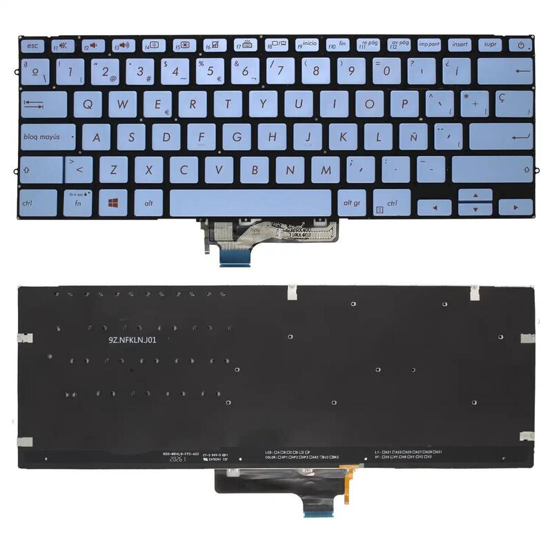 Teclado Retroiluminado Para Portátil Asus Zenbook Ux431 9z.Nfkbn.J0s Azul
