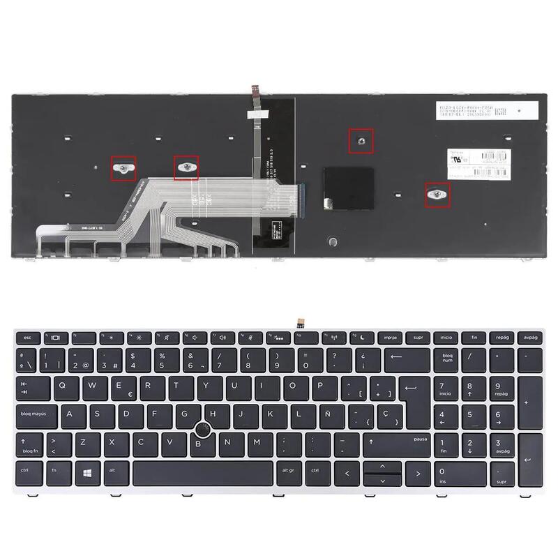 Teclado Retroiluminado Para Portátil Hp Probook 450 G5 455 G5 470 G5 Plata
