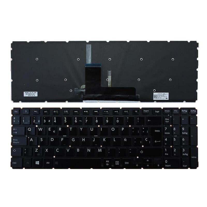 Teclado Retroiluminado Para Portátil Toshiba Satellite L50 B Brillante Sin Marco