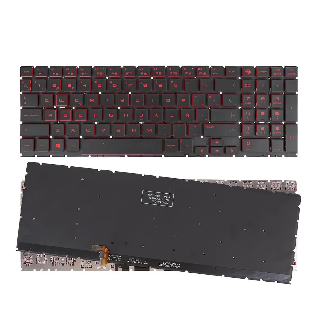 Teclado Retroiluminado Para Portátil Hp Omen 15-Dc 15-Dc000 15T-Dc000 15-Dc0010Nr Tpn-Q211 Negro