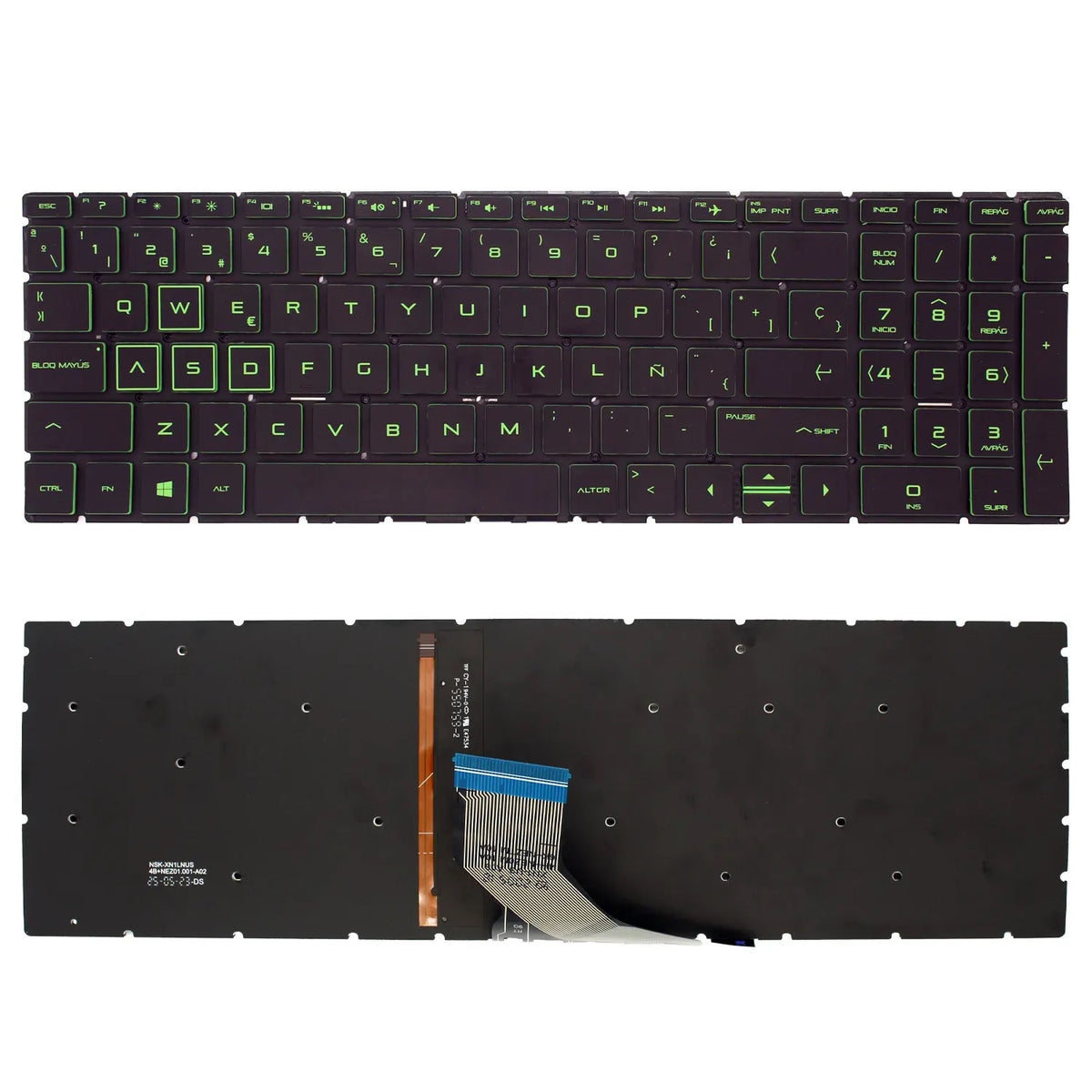 Teclado Retroiluminado Para Portátil Hp Pavilion Gaming 15-Cx Negro Intro Pequeño