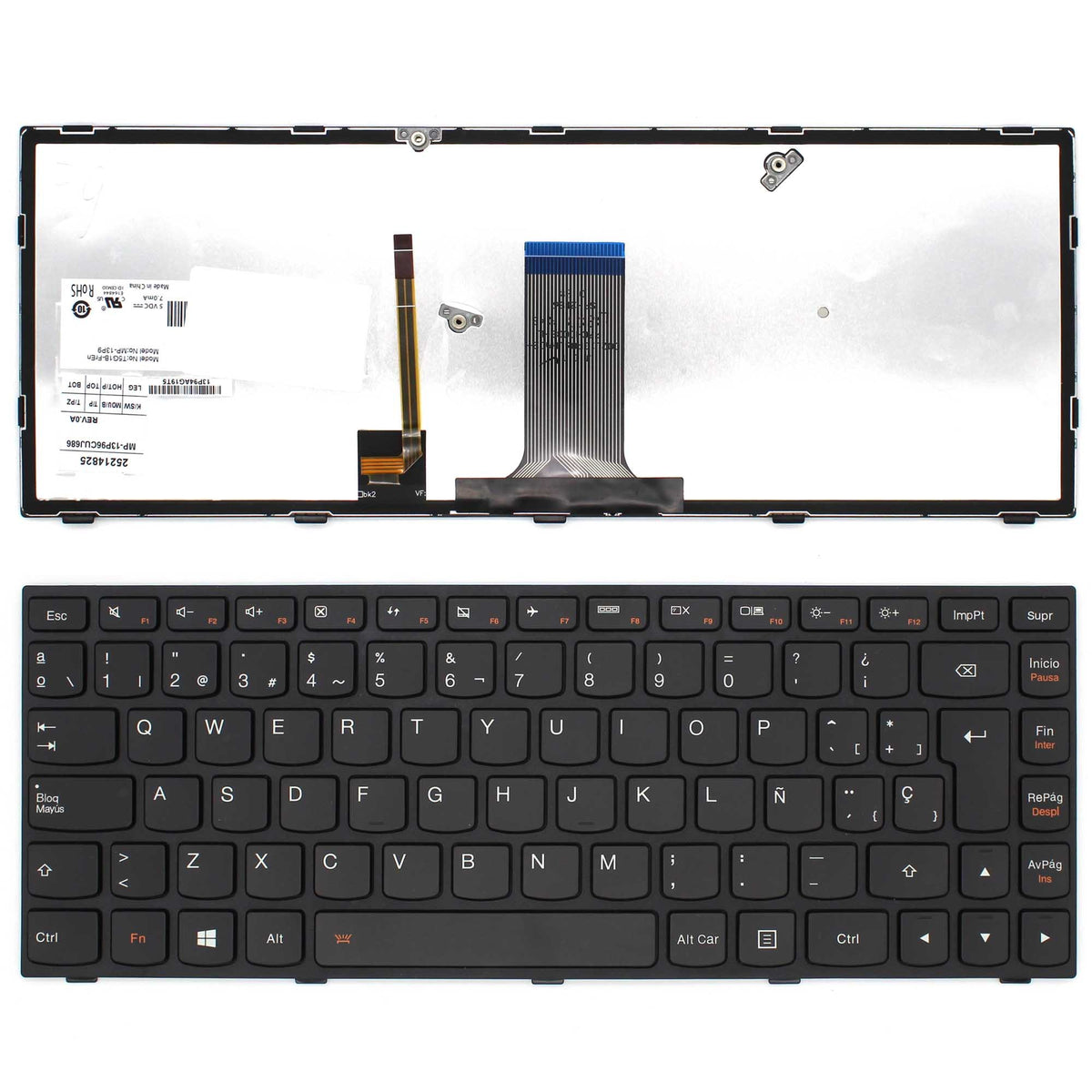 Teclado Retroiluminado Para Portátil Lenovo G40-70 Negro