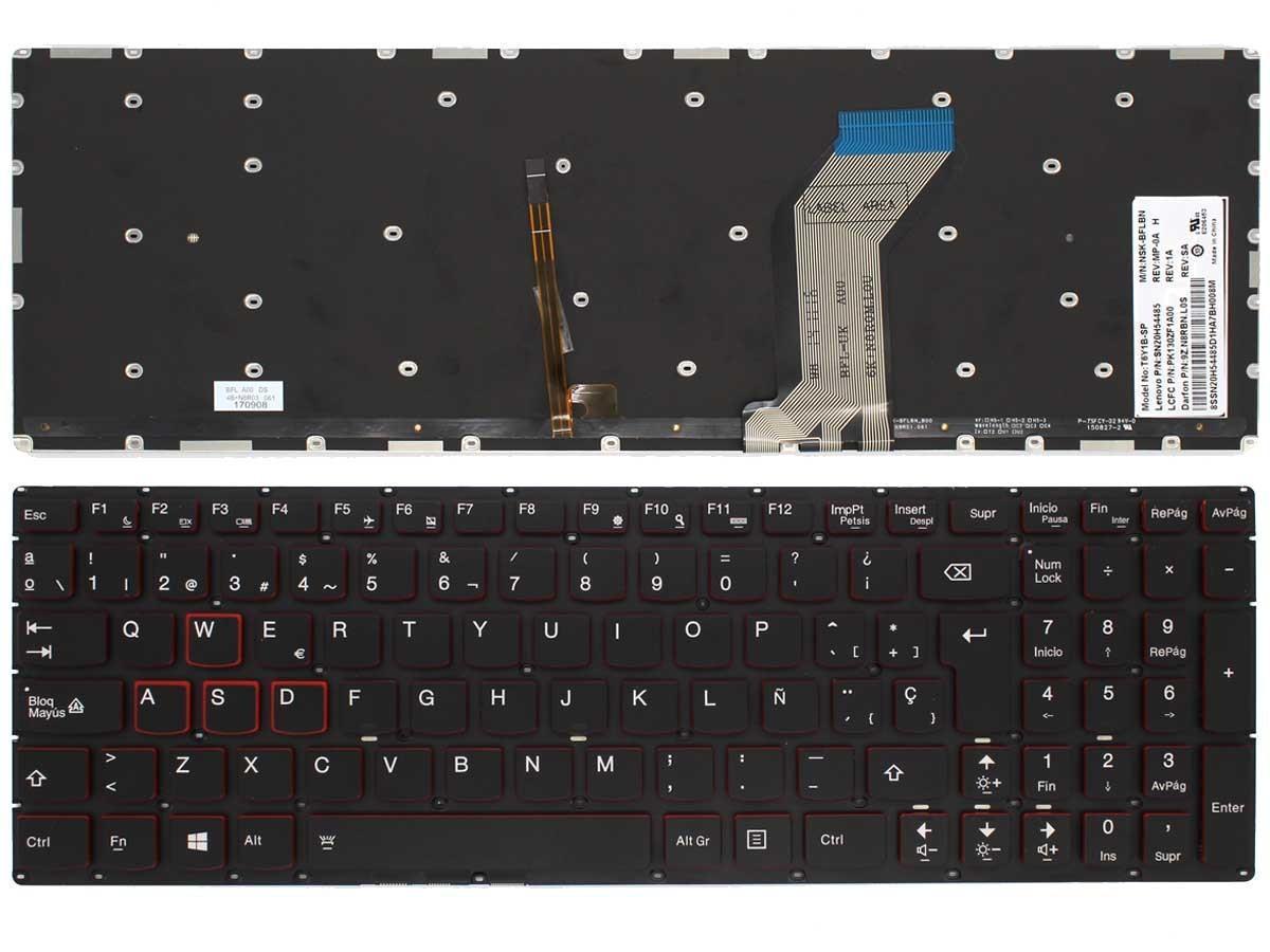 Teclado Retroiluminado Gaming Para Portátil Lenovo Ideapad Y700-15 Negro Sin Marco