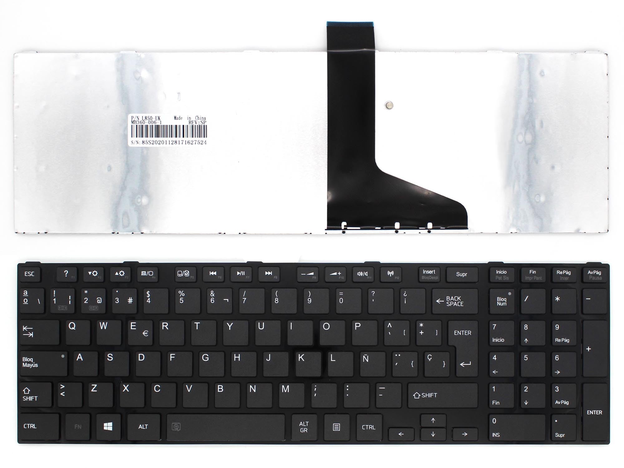 Teclado Para Portátil Toshiba Satellite C850 C855 C870 L850 L850D L855 L870 L870D Series