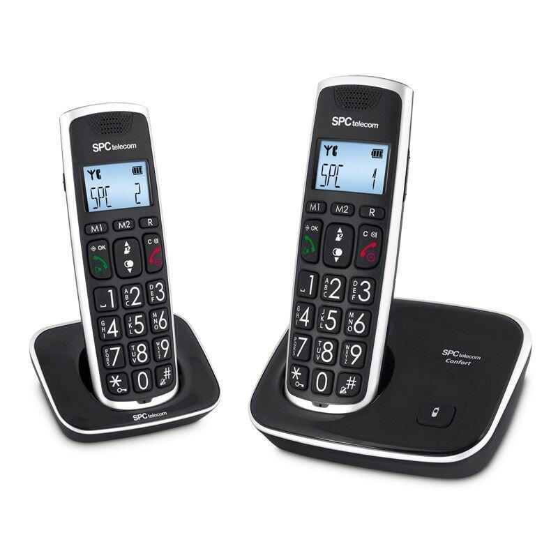 Teléfono Inalámbrico Spc Comfort Kaiser 7609n Pack Duo Negro