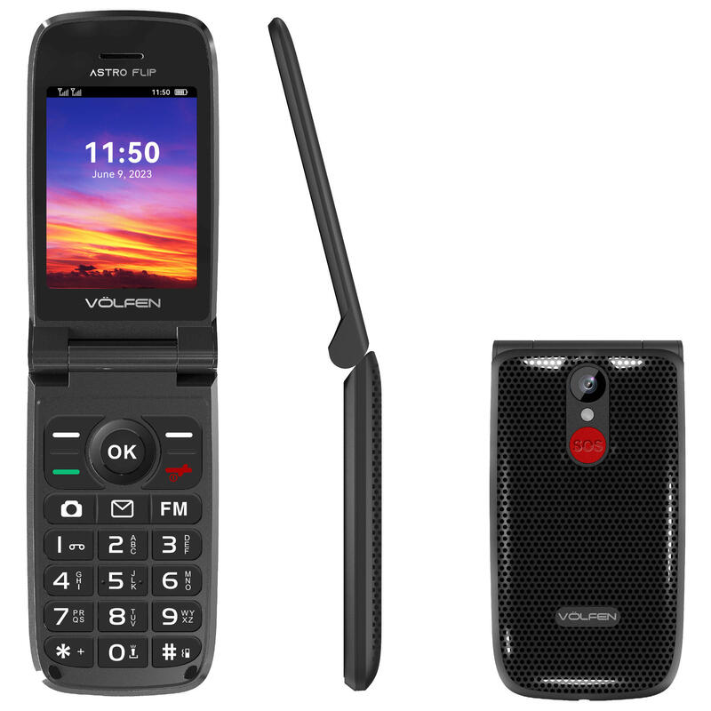 Telefono Movil Volfen Astro Flip Negro Tipo Concha Pantalla 2.8 " Dual Sim Camara 0.3mpx