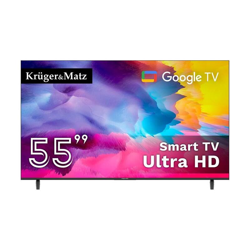 Televisor Inteligente Uhd Wi-Fi Krüger&Matz Km0255uhd-G De 139 Cm (55") Con Wi-Fi, Color Negro.