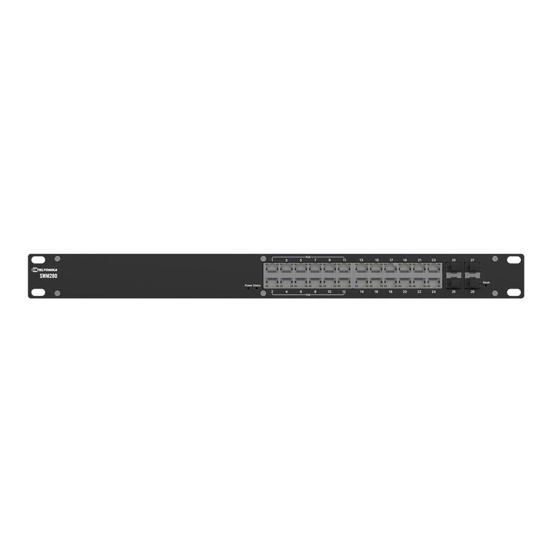 Teltonika Swm280 Switch Gestionado L2+ 24 Puertos Eth, 12 Puertos Poe, 4 Puertos Sfp