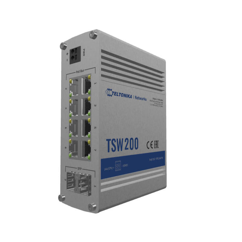Teltonika Tsw200 8 Port Poe+ Gigabit Ethernet + 2 Sfp-Ports Switch