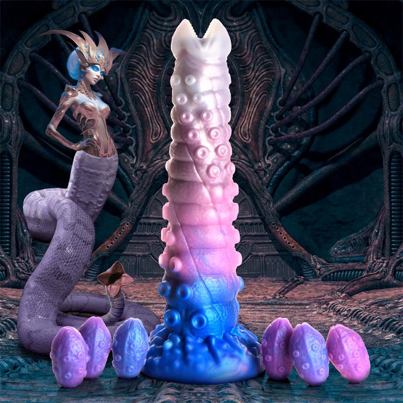 Tenta-Queen Dildo Ovipositor Con 6 Huevos