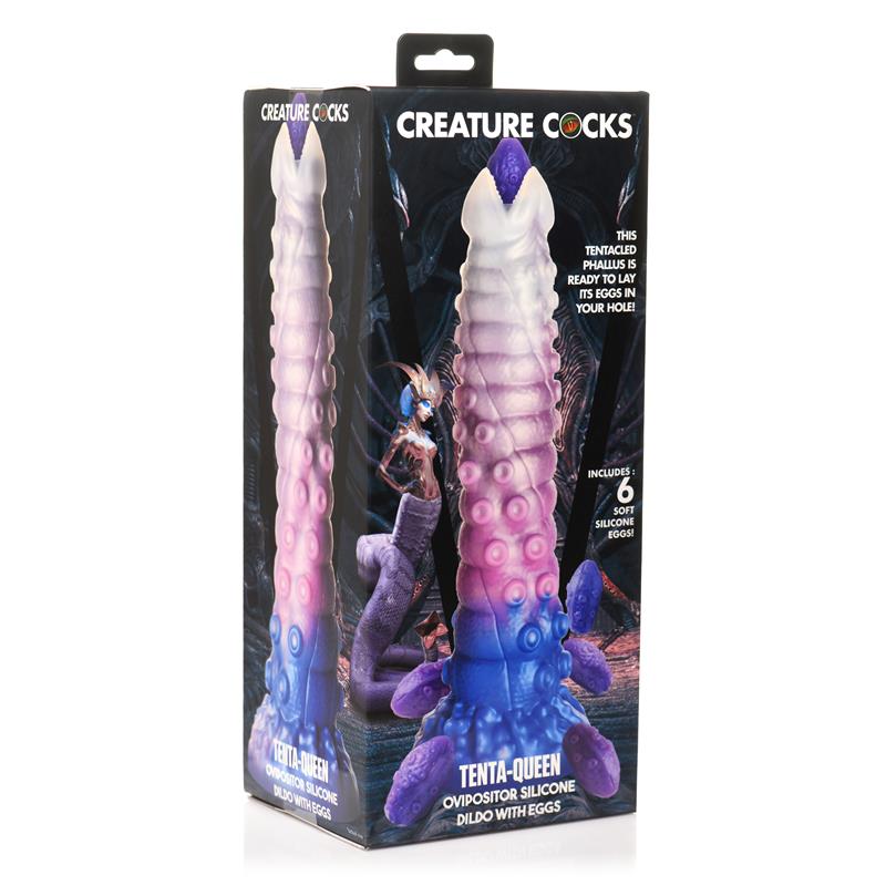 Tenta-Queen Dildo Ovipositor Con 6 Huevos