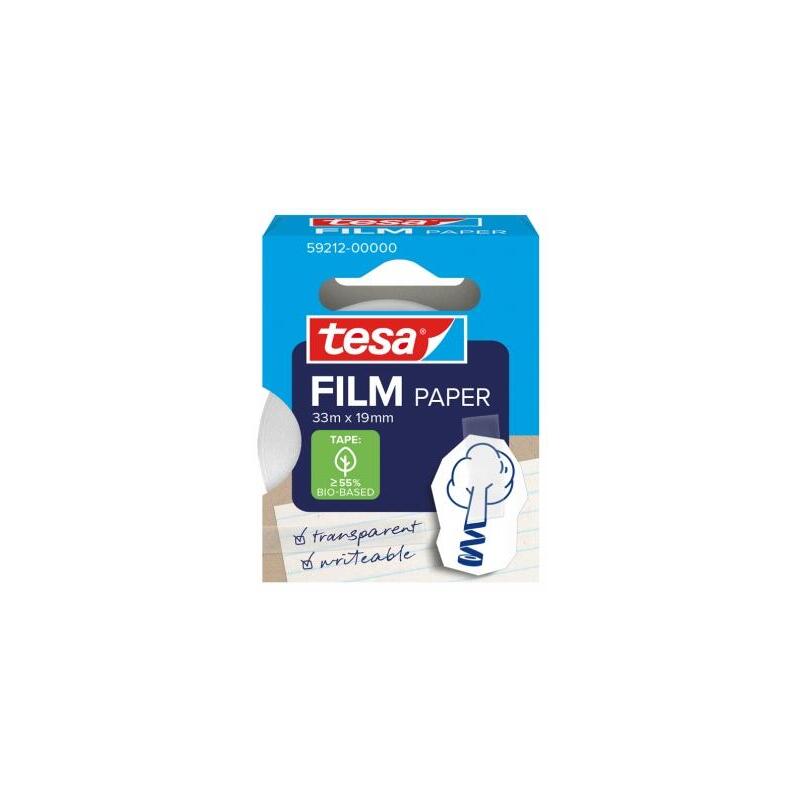 Tesa Paper Pack De 1 Cinta Adhesiva De Papel 19mm X 33 Metros - Casi Invisible En Superficies De Color Claro - Se Puede