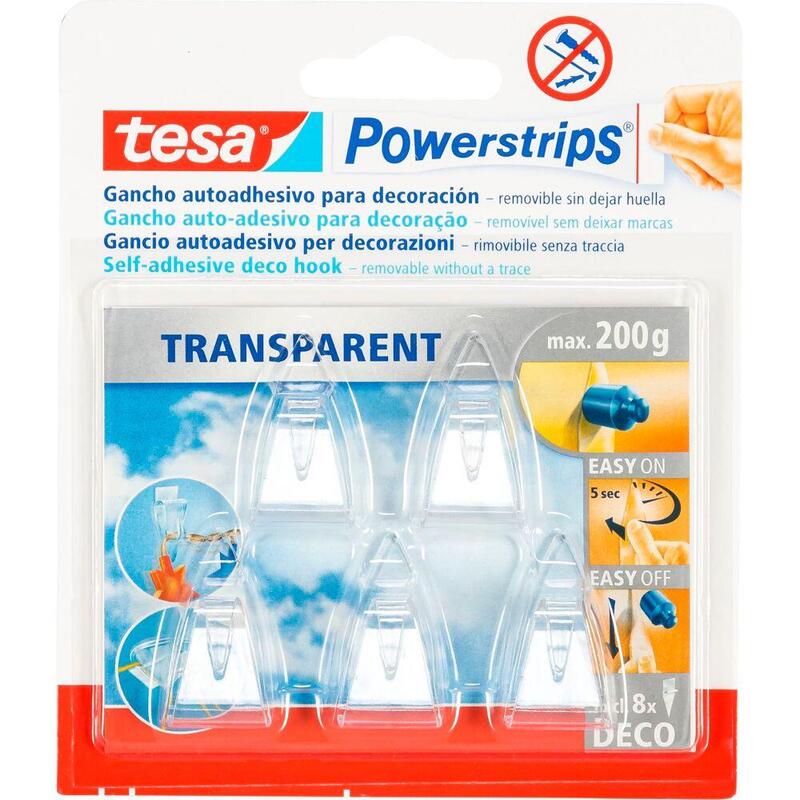 Tesa Powerstrips Deco Haken Transparent 200g 5 Stück 58900