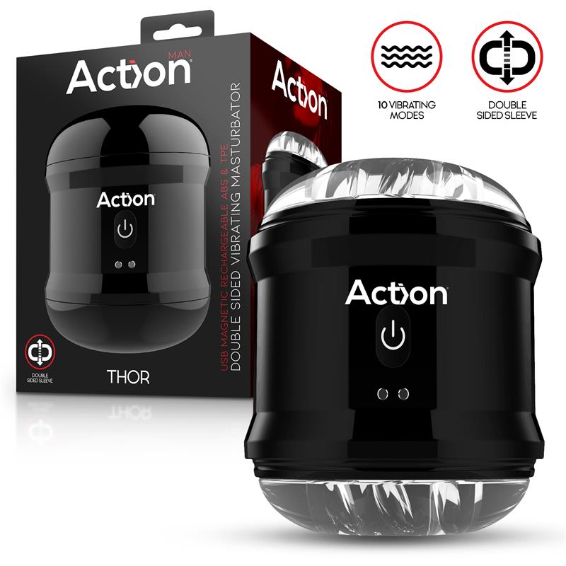 Thor Masturbador Con Vibración Doble Orificio