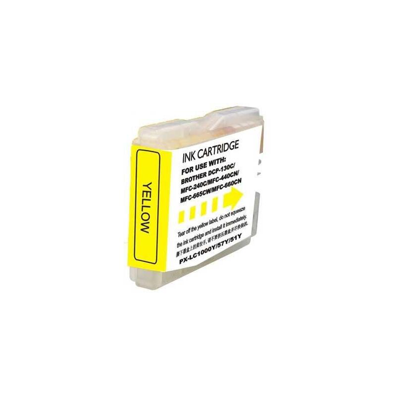 Tinta Compatible Para Brother Lc1000 Xl Amarillo Lc1000y/Lc970y