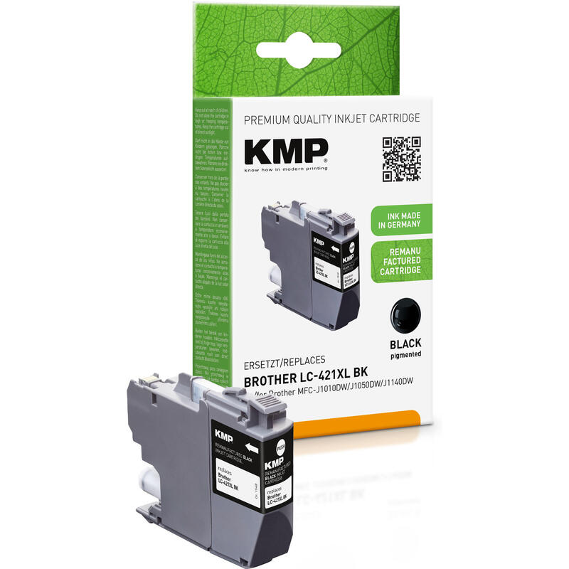 Tinta Kmp Brother Mfc-J1010dw Lc421xlbk Negro 500s. 14ml Remanufactured