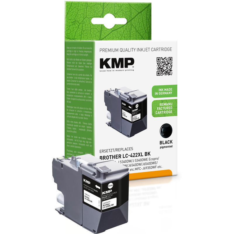 Tinta Kmp Brother Mfc-J5340dw Lc422xlbk Negro 3000s. 66ml Remanufactured