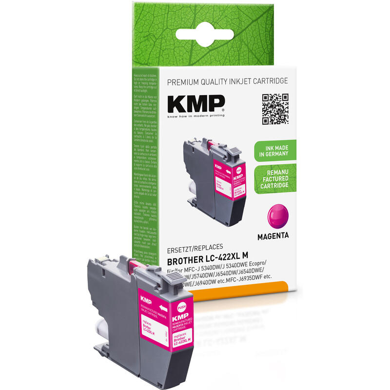 Tinta Kmp Brother Mfc-J5340dw Lc422xlm Magenta 1500s. 20ml Remanufactured
