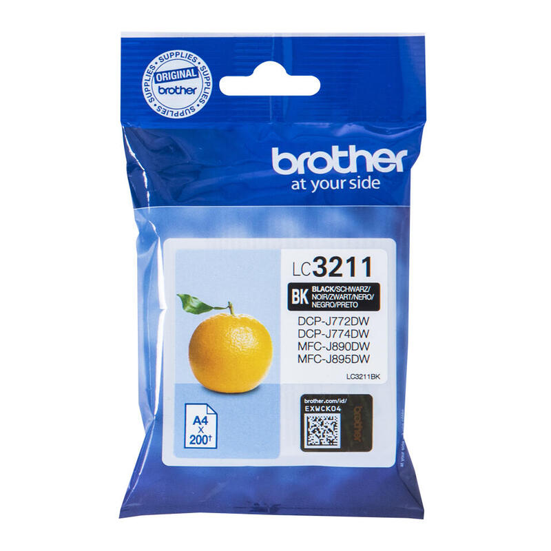 Tinta Original Brother Lc3211bk Negro Para Dcp-J772dw, Dcp-J774dw, Mfc-J890dn, Mfc-J890dw, Mfc-J890dwn, Mfc-J895dw
