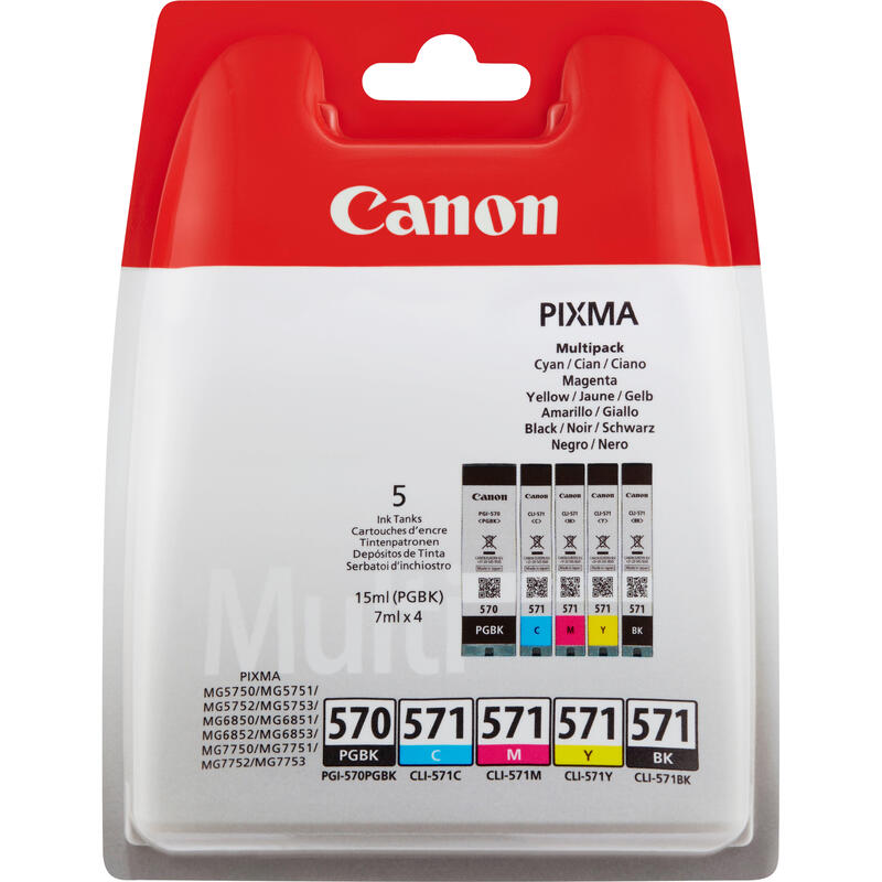 Tinta Original Canon Pgi-570bk + Cli-571multipack Cian Magenta Amarillo Negro