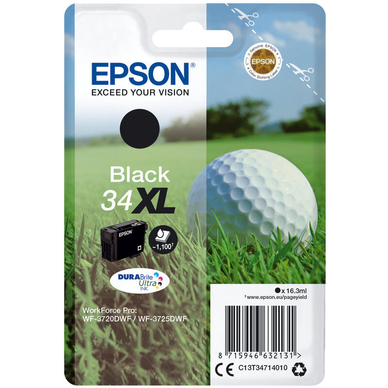 Tinta Original Epson T3471 Negro Xl Wf3720/3720dnf/ Golf