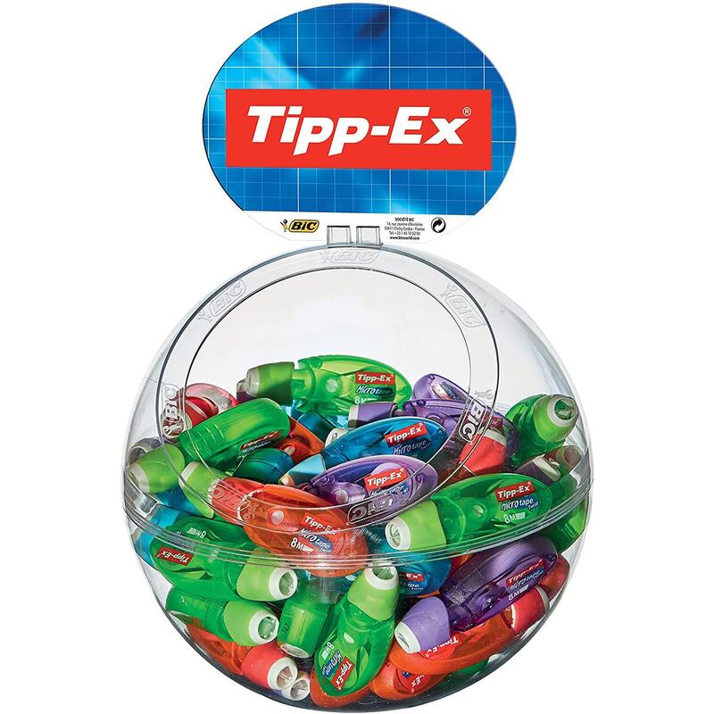 Tipp-Ex Micro Tape Twist Pack 60 Cintas Correctoras 5.00mm X 8m - Cabezal Rotativo - Escritura Instantanea - 4 Colores