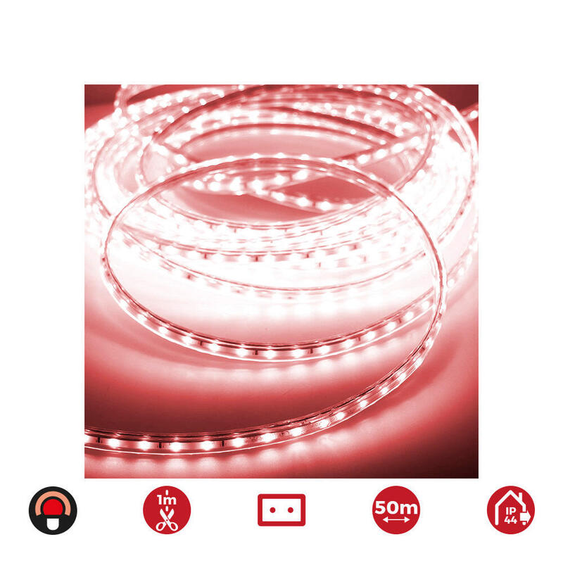 Tira De Led 50m. 60 Leds/M 4,2w/M Rojo Edm Ip44 220-240v