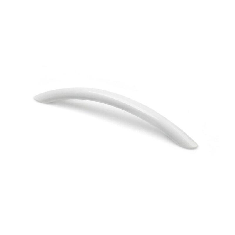 Tirador De Mueble Tipo Asa, Modelo 158, De Zamak Con Acabado Blanco Metálico, 128 Mm, Blíster 4 Uds