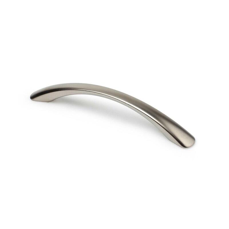 Tirador De Mueble Tipo Asa, Modelo 589a, De Aluminio Con Acabado Níquel Bisú, 128 Mm, Blíster 4 Uds