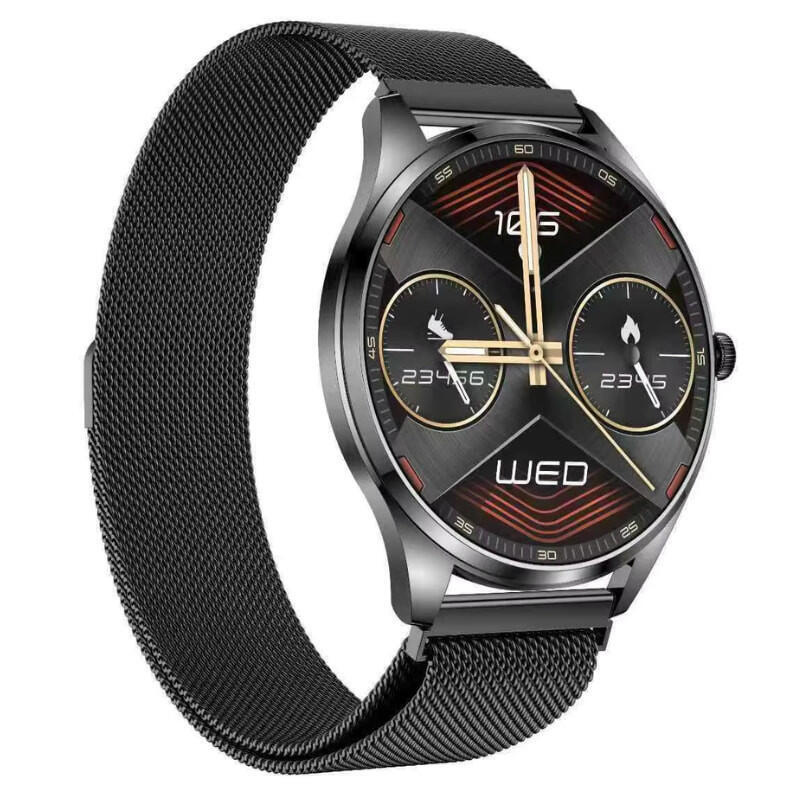 Tn99 Smartwatch Con Correa Milanesa Negro Pantalla Amoled 1,43 Pulgadas