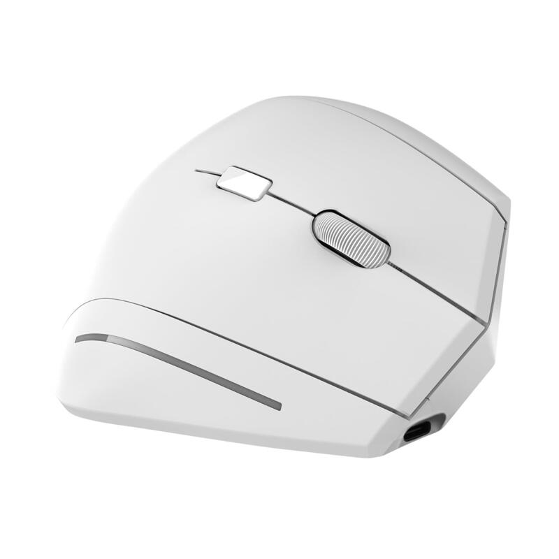 Tnb Ergo - Bluetooth + Usb-A 2.4 Ghz Rechargeable Vertical Ergonomic Wireless Mouse - White