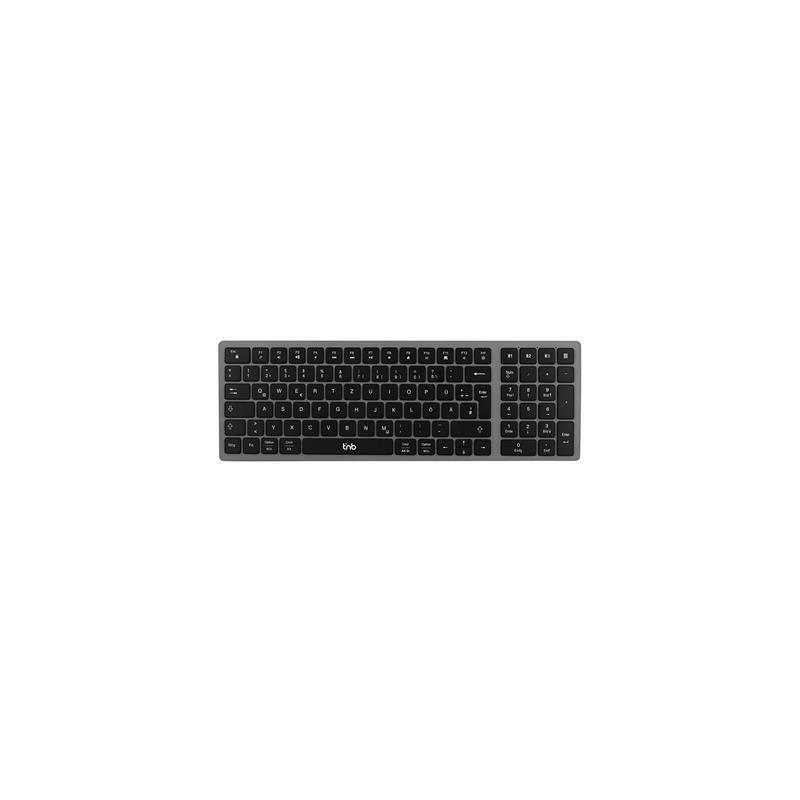 Tnb Iclick - Teclado Bluetooth Recargable Ultra Fino Conecta Hasta 3 Oredenadores A La Vez.-Color Gris
