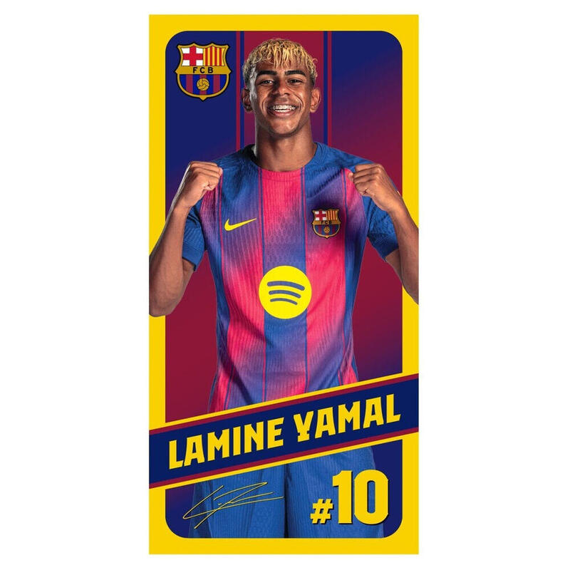 Toalla Lamine Yamal 10 F.C Barcelona Microfibra 40 X 140 Cm