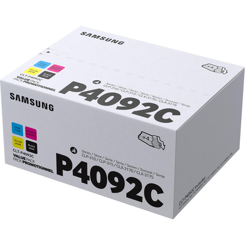 Toner Original Samsung Pack 4 Toner Su392a Negro/Cian/Magenta/Amarillo Para Impresoras Samsung Que Usen Clt-P4092c , 1000 Paginas , Compatible Segun Especificaciones