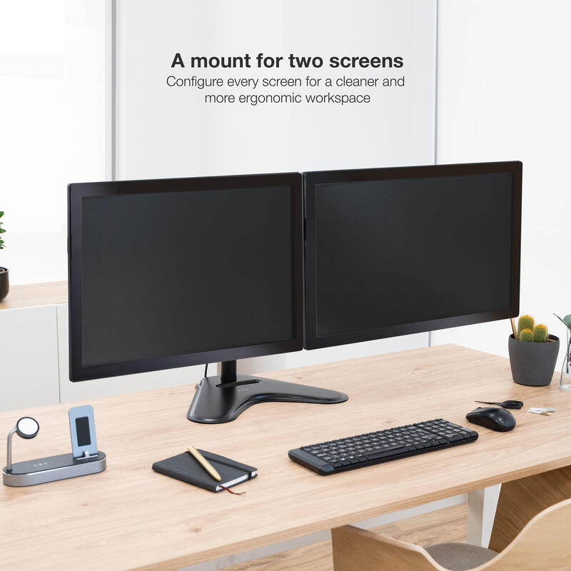 Tooq Soporte De Mesa Con Brazos Articulados Para 2 Monitores De 17"-32" - Giratorio E Inclinable - Peso Max 9kg X Brazo